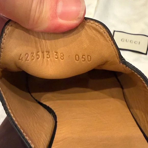 Gucci Tan Leather Insole Slip-On Shoe with Black Trim - Picture 3 of 6